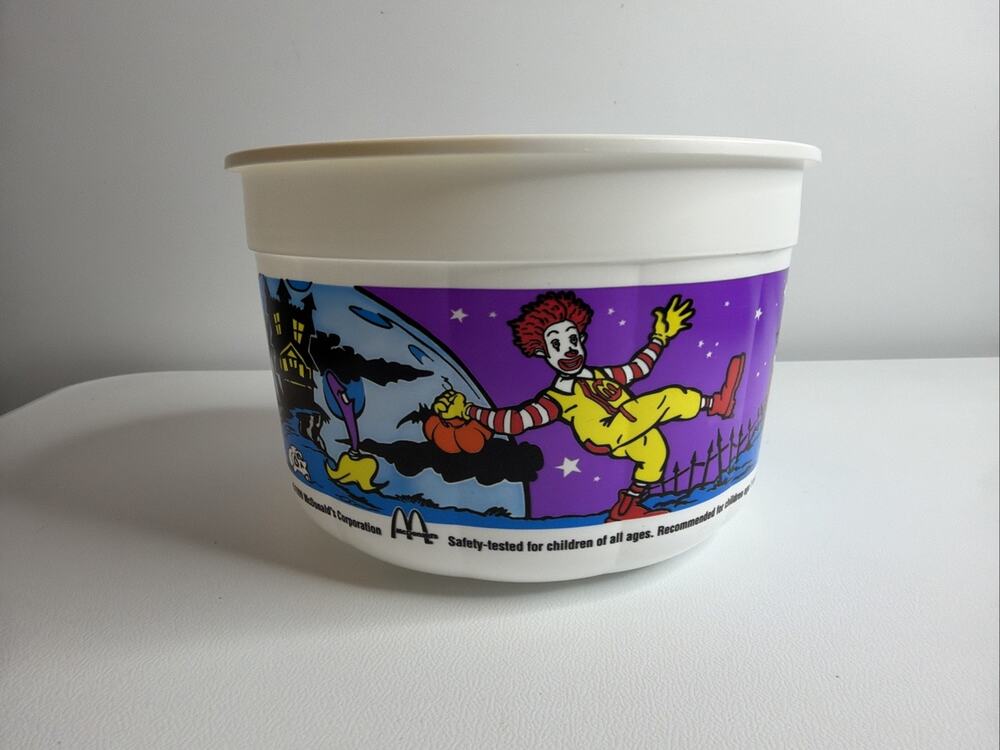 Vintage 1999 McDonald's Happy Meal White Pumpkin Halloween Pail Bucket NO LID